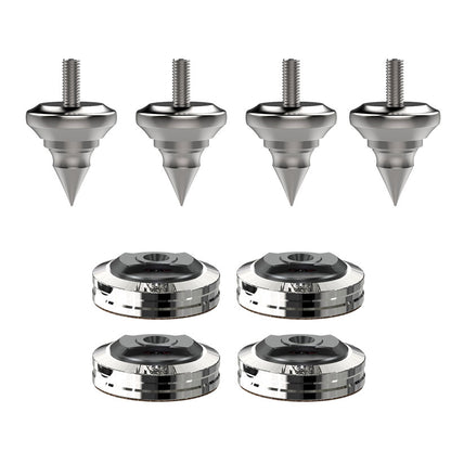 Audio Speaker Shock-absorbing Stainless Steel Foot Nails and Soft Rubber Wooden Foot Nail Pads (4PCS REF M6 + 4PCS XPAD REF)
