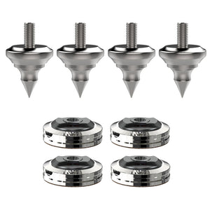 Audio Speaker Shock-absorbing Stainless Steel Foot Nails and Soft Rubber Wooden Foot Nail Pads (4PCS REF M8 + 4PCS XPAD REF)