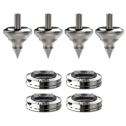 Audio Speaker Shock-absorbing Stainless Steel Foot Nails and Soft Rubber Wooden Foot Nail Pads (4PCS REF M8 + 4PCS XPAD REF)