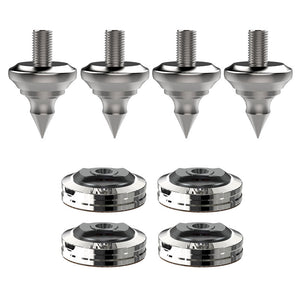 Audio Speaker Shock-absorbing Stainless Steel Foot Nails and Soft Rubber Wooden Foot Nail Pads (4PCS REF M10 + 4PCS XPAD REF)