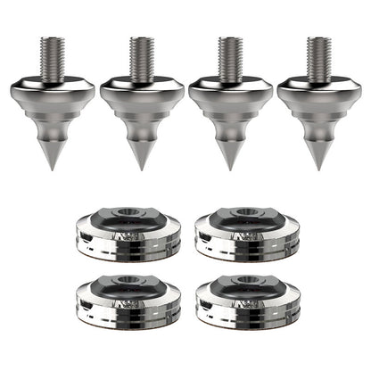 Audio Speaker Shock-absorbing Stainless Steel Foot Nails and Soft Rubber Wooden Foot Nail Pads (4PCS REF M10 + 4PCS XPAD REF)