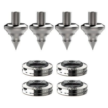 Audio Speaker Shock-absorbing Stainless Steel Foot Nails and Soft Rubber Wooden Foot Nail Pads (4PCS REF M12 + 4PCS XPAD REF)