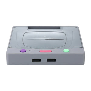 Grey SAROO Saturn Game Programmer Hardware Drive-free Game Console with Power Adapter for SEGA