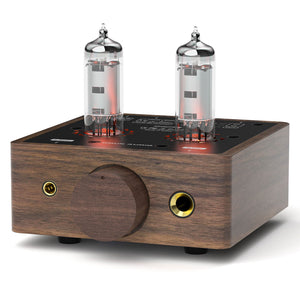 Wooden Shell P5 HiFi Electronic Tube Balanced Headphone Amplifier Dual-mono Design Stereo Preamplifier