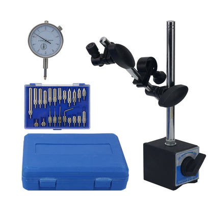 WCZ-C3TS 0–10mm 0.01mm Dial Indicator Metric Dial Gauge with Magnetic Base Stand &amp; Carrying Case