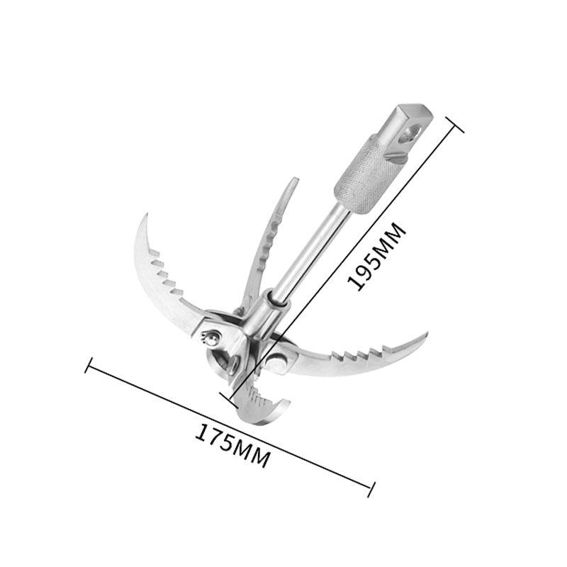 Upgraded Version Small-size Outdoor Stainless Steel Grappling Hook Foldable Survival Hiking and Climbing Claw