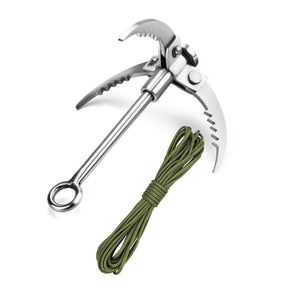 Standard Version Small-size Outdoor Stainless Steel Grappling Hook Foldable Survival Climbing Claw with 7.5m Suspension Line