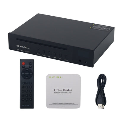 SMSL Black PL150 HiFi Professional Stereo Lossless CD Player Built-in CS43198 Decoding Chip 4.4mm+3.5mm Headphone Amplifier
