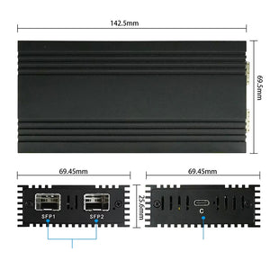 USB4 to Dual-port Fiber SFP+ Ethernet Adapter 10Gb High Speed Network Card Compatible with Thunderbolt 3/4