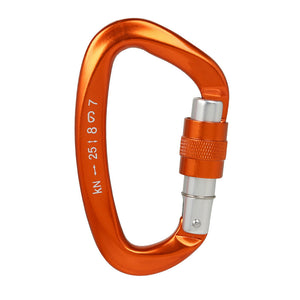 Peakseek XD-9628 Professional 25KN D-Shaped Rock Climbing Carabiner Screw-gate Lock Aluminum Alloy Carabiner (Orange)