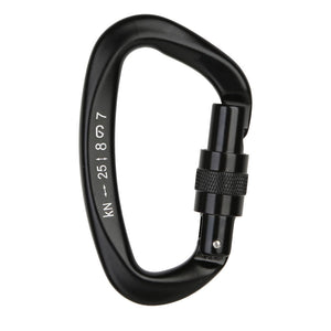 Peakseek XD-9628 Professional 25KN D-Shaped Rock Climbing Carabiner Screw-gate Lock Aluminum Alloy Carabiner (Black)