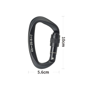 Peakseek XD-9628 Professional 25KN D-Shaped Rock Climbing Carabiner Screw-gate Lock Aluminum Alloy Carabiner (Matte Black)