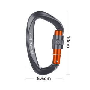 Peakseek XD-9628 Professional 25KN D-Shaped Rock Climbing Carabiner Screw-gate Lock Aluminum Alloy Carabiner (Orange-black)