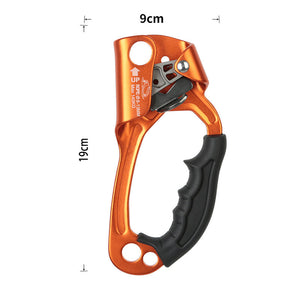 Peakseek Right-hand Orange Outdoor Mountaineering Rock Climbing SRT Hand Ascender 140KG Load Capacity Suitable for 8-12mm Ropes