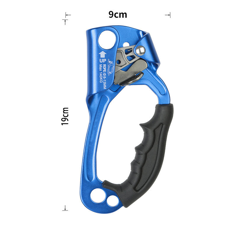 Peakseek Right-hand Blue Outdoor Mountaineering Rock Climbing SRT Hand Ascender 140KG Load Capacity Suitable for 8-12mm Ropes