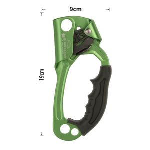 Peakseek Right-hand Green Outdoor Mountaineering Rock Climbing SRT Hand Ascender 140KG Load Capacity Suitable for 8-12mm Ropes