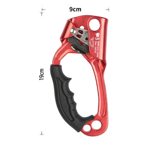 Peakseek Left-hand Red Outdoor Mountaineering Rock Climbing SRT Hand Ascender 140KG Load Capacity Suitable for 8-12mm Ropes