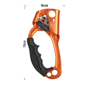 Peakseek Left-hand Orange Outdoor Mountaineering Rock Climbing SRT Hand Ascender 140KG Load Capacity Suitable for 8-12mm Ropes