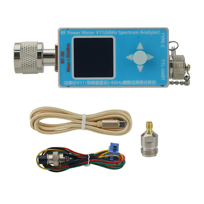 RF Power Meter V11 &amp; 6GHz Spectrum Analyzer (Main Unit + Type-C Cable + Data Cable + SMA Adapter)
