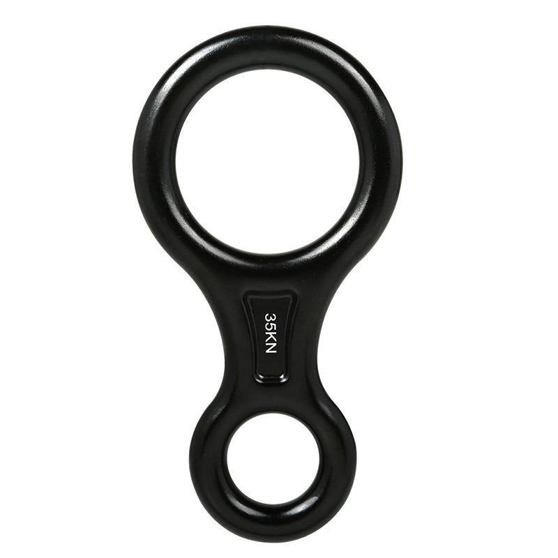Peakseek Black Professional Outdoor Rock Climbing Lightweight 8-Shape Descender Ring 35KN Abseiling Device
