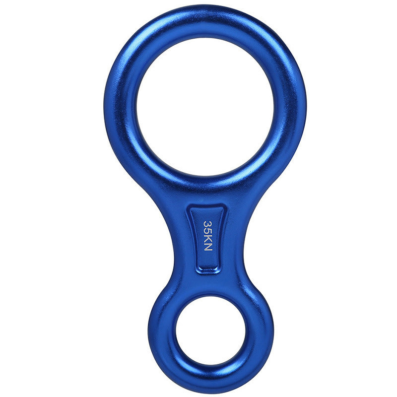 Peakseek Blue Professional Outdoor Rock Climbing Lightweight 8-Shape Descender Ring 35KN Abseiling Device