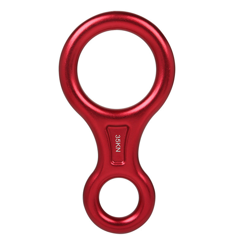 Peakseek Red Professional Outdoor Rock Climbing Lightweight 8-Shape Descender Ring 35KN Abseiling Device