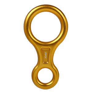 Peakseek Golden Professional Outdoor Rock Climbing Lightweight 8-Shape Descender Ring 35KN Abseiling Device