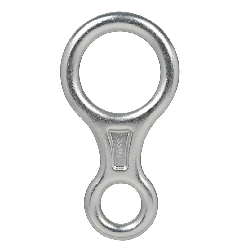 Peakseek Silvery Professional Outdoor Rock Climbing Lightweight 8-Shape Descender Ring 35KN Abseiling Device