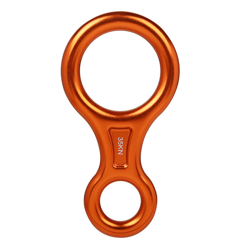 Peakseek Orange Professional Outdoor Rock Climbing Lightweight 8-Shape Descender Ring 35KN Abseiling Device