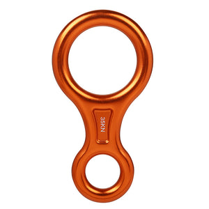 Peakseek Orange Professional Outdoor Rock Climbing Lightweight 8-Shape Descender Ring 35KN Abseiling Device