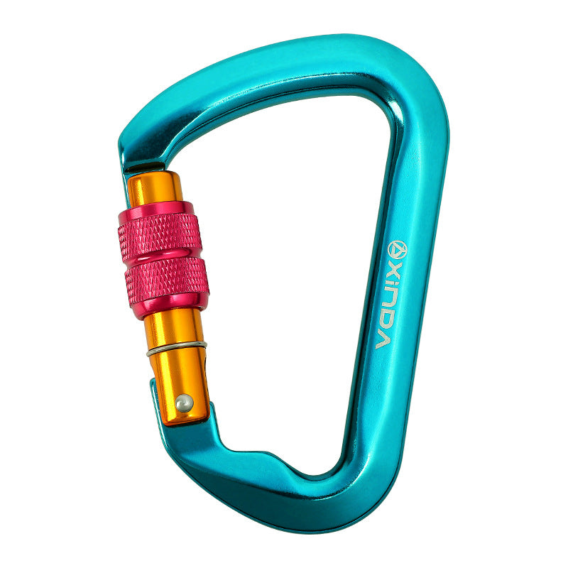 Peakseek Blue Screwgate Carabiner 30KN Outdoor Rock Climbing Carabiner Aluminum Alloy Safety Buckle Hook