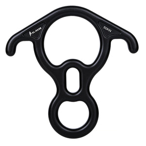 Peakseek Black OX Horn 8-Shape 50KN Descender Ring Rock Climbing Rappelling Gear Belay Device