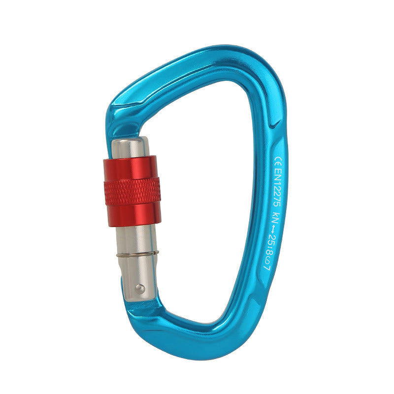 Peakseek Blue Professional Outdoor Rock Climbing Carabiner 25KN Mini D-Shape Aluminum Alloy Safety Buckle