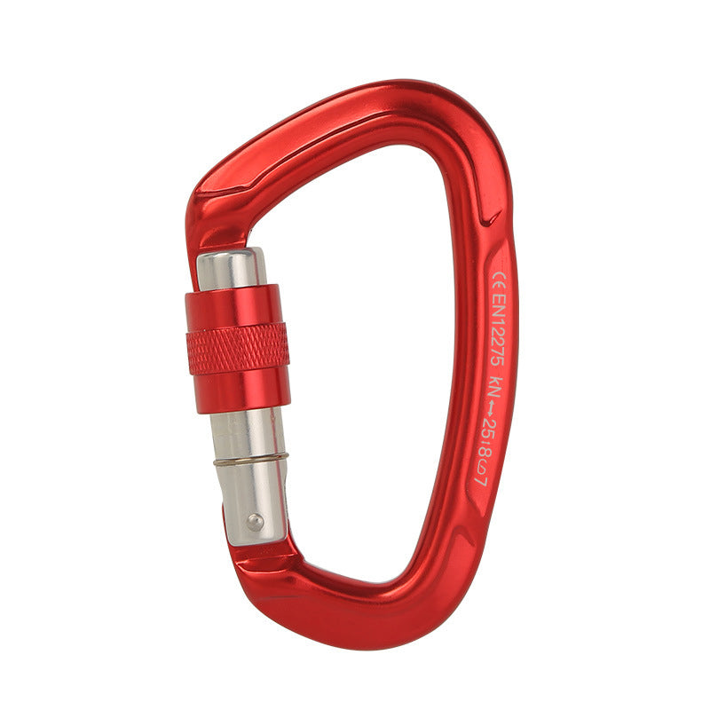 Peakseek Red Professional Outdoor Rock Climbing Carabiner 25KN Mini D-Shape Aluminum Alloy Safety Buckle
