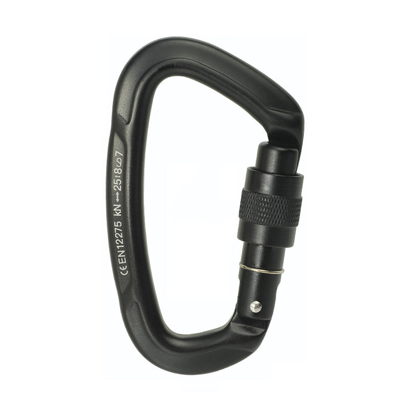Peakseek Matte Black Professional Outdoor Rock Climbing Carabiner 25KN Mini D-Shape Aluminum Alloy Safety Buckle