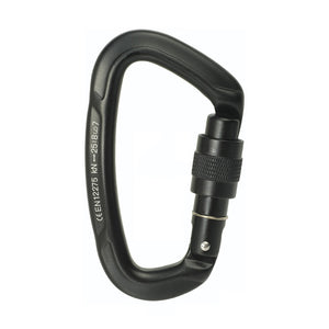 Peakseek Matte Black Professional Outdoor Rock Climbing Carabiner 25KN Mini D-Shape Aluminum Alloy Safety Buckle
