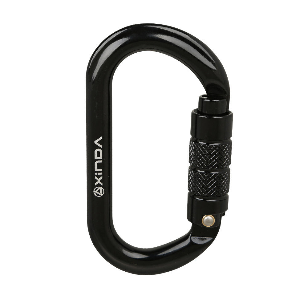 Peakseek Black Lightweight O-Type Automatic Carabiner 25KN Outdoor Rock Climbing Safety Buckle Hook