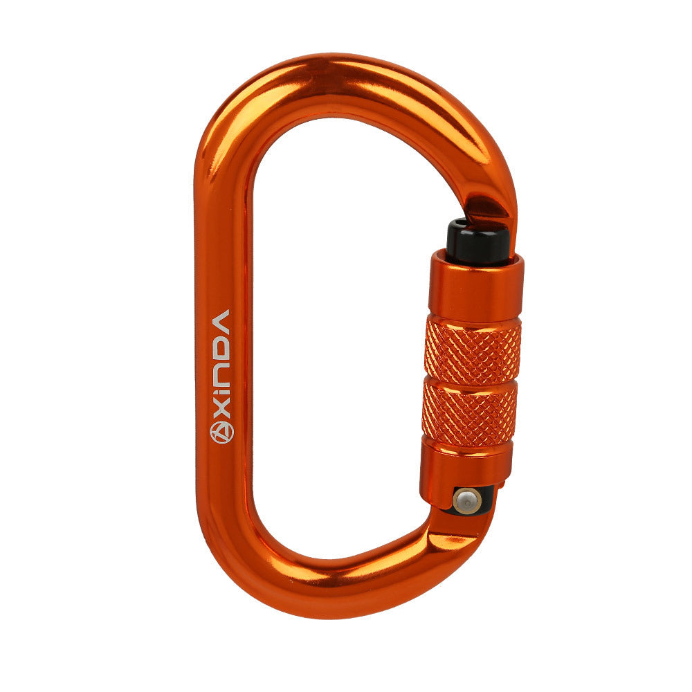 Peakseek Orange Lightweight O-Type Automatic Carabiner 25KN Outdoor Rock Climbing Safety Buckle Hook