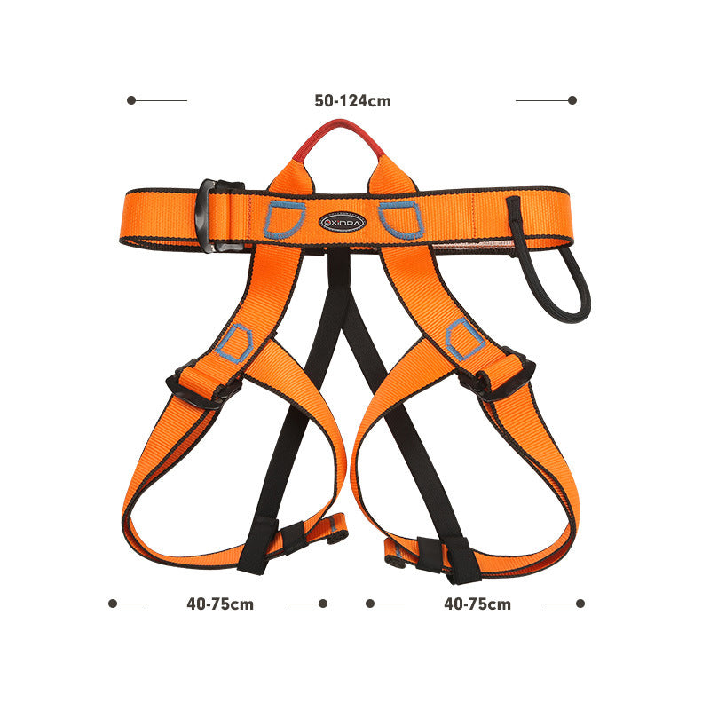 Peakseek Orange Outdoor Rock Climbing Safety Harness Lightweight Half-body Safety Belt Protection Equipment