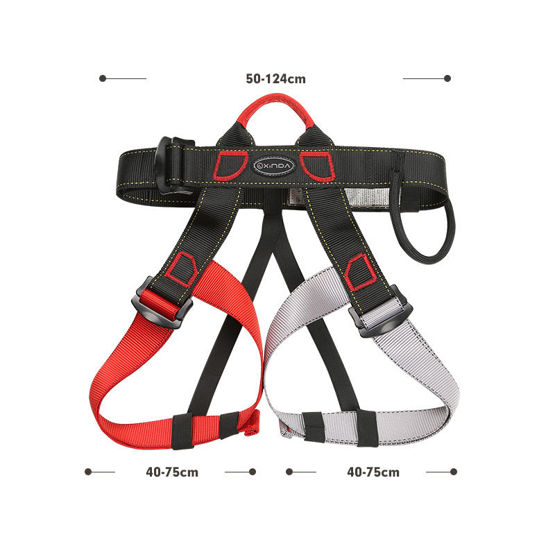 Peakseek Red+Grey Outdoor Rock Climbing Safety Harness Lightweight Half-body Safety Belt Protection Equipment