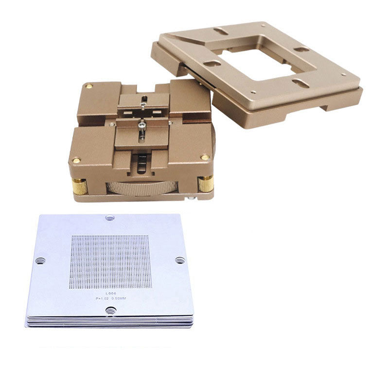 90*90mm Universal BGA Reballing Station High Precision Automatic Centering Chip Repair Fixture with 10PCS 90*90mm Stencils