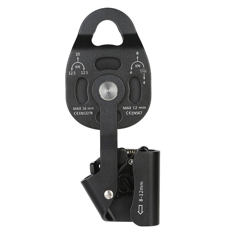 Peakseek Black Professional Lift Pulley 25KN Lift Ascender for Outdoor Rock Climbing/Heavy Transport
