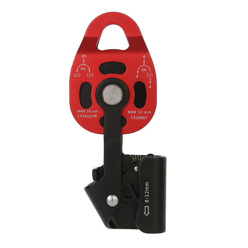 Peakseek Red+Black Professional Lift Pulley 25KN Lift Ascender for Outdoor Rock Climbing/Heavy Transport