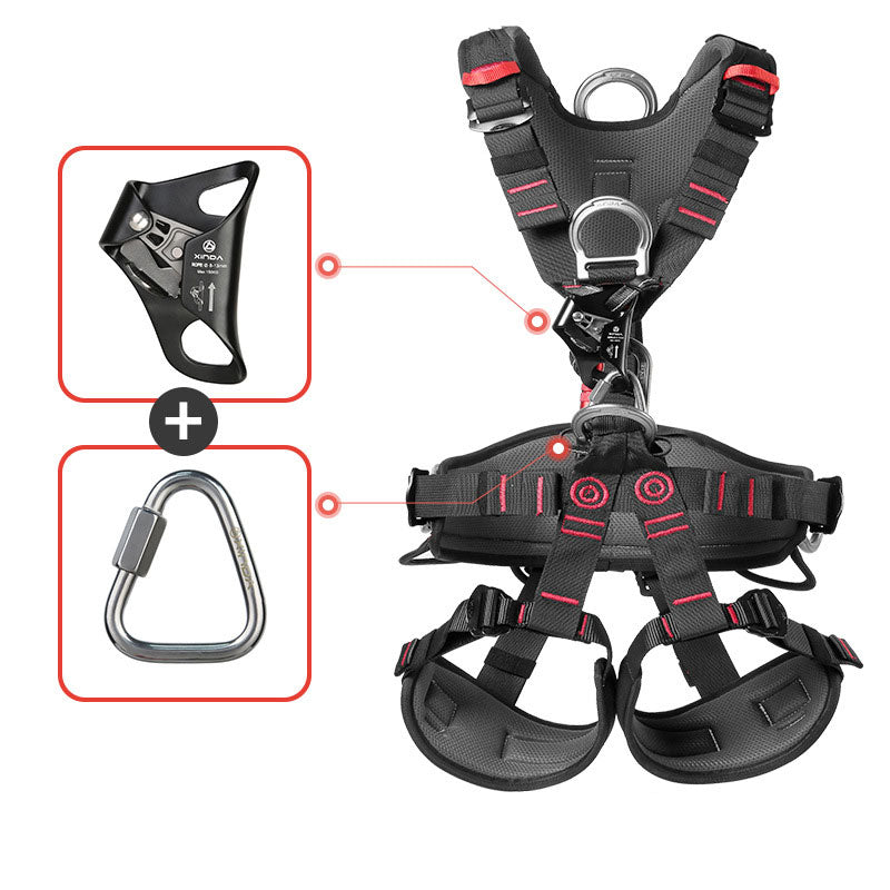 Peakseek Large Suite Full-body Safety Belt Outdoor Rock Climbing Harness Five-point Anti-fall Protection Equipment
