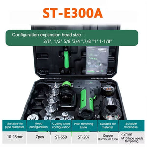 ST-E300A Lithium Battery Hydraulic Air Conditioner Copper Electric Tube Expander for 10-28MM Tubes