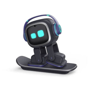 Black Standard Version EMO Desktop AI Robot Emotional Interaction Intelligent Robot Pet with Skateboard Wireless Charger