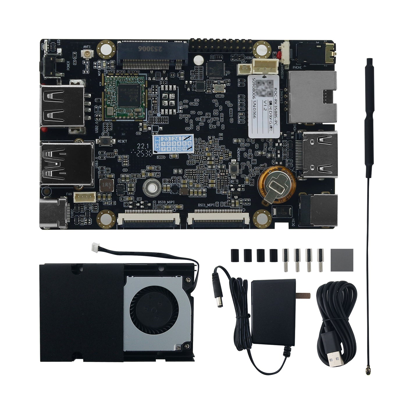 ROC-RK3588S-PC 8-Core 8K Opensource AI Mainboard Artificial Intelligent Development Board RJ45 Gigabit Ethernet (8G+64G)