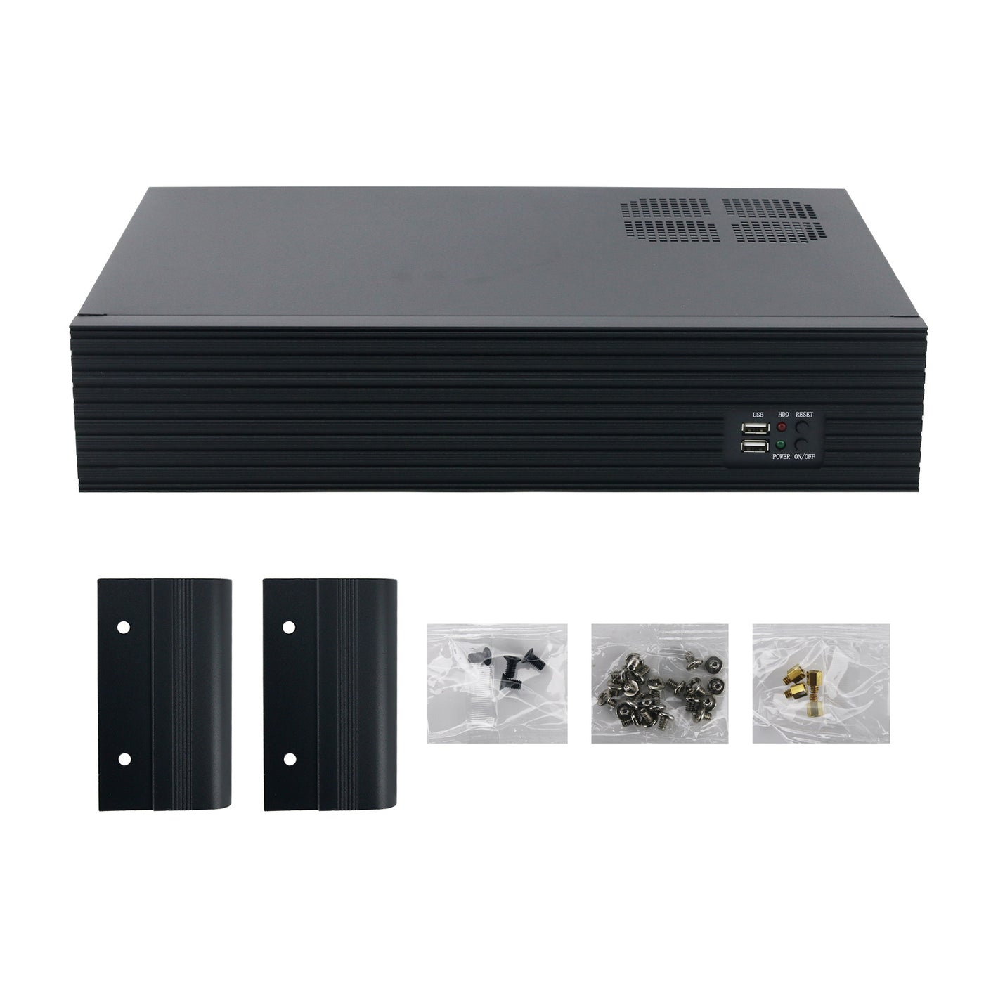 DX-2300L (Aluminum Striped Panel) 2U 300mm IPC Chassis Server Chassis for MATX Motherboards/Hard Drives Installation