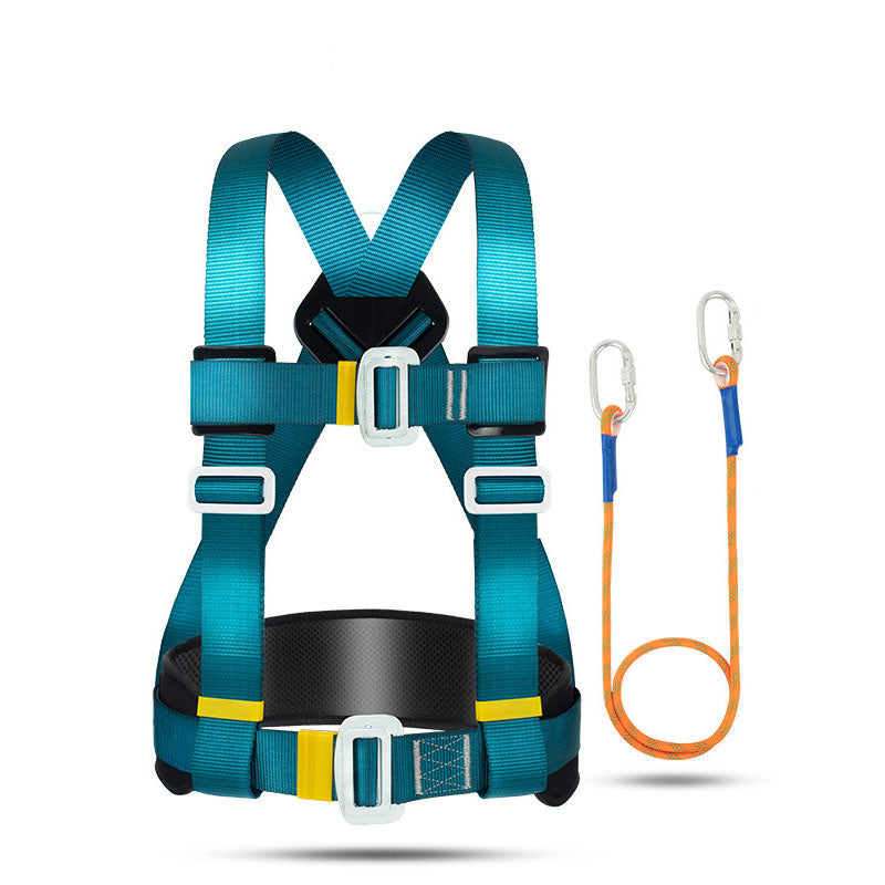 Outdoor Rock Climbing Anti-fall Protection Harness 22KN Snap Fastener Half-body Three-point Safety Belt with 1.8M Sling