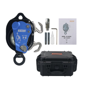 ASCENT X-8 Electric Ascender Descender 200KG Load Capacity Lift Retarder with Universal Joint for 10.5-11mm Ropes